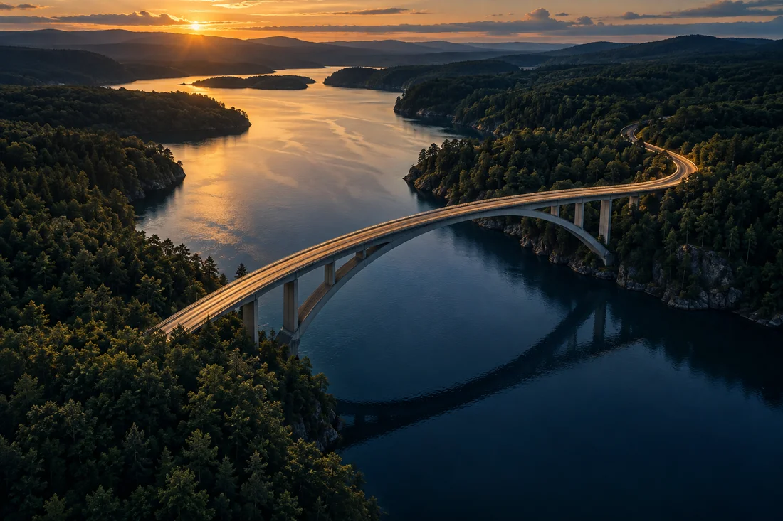 Puente integrado al paisaje